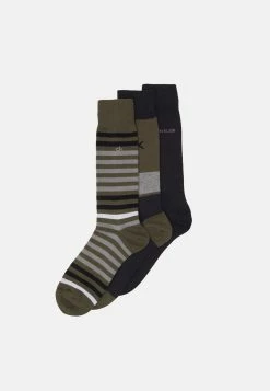 Calvin Klein Underwear Prix Dynamité MENS MULTI STRIPE CREW COOPER 3 PACK - Chaussettes sous-vêtements homme homme