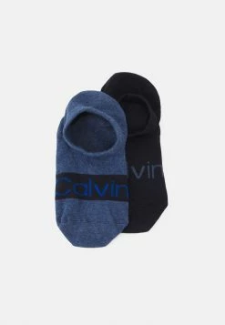 Calvin Klein Underwear FOOTIE HIGH CUT LOGO 2 PACK UNISEX - Chaussettes Soldes chaussettes et collants chiné